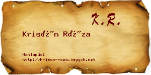 Krisán Róza névjegykártya